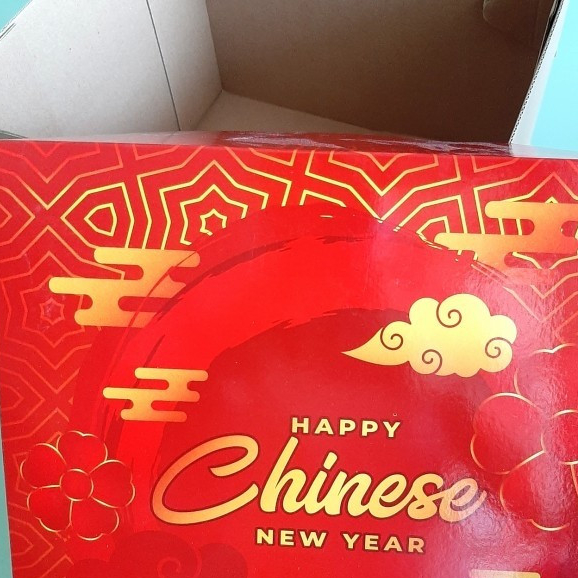 

(5 Pcs) Box Kue Lapis Legit Kotak Kue Bolu Dus Hampers Imlek Happy Chinese New Year Size 25x25 Cm