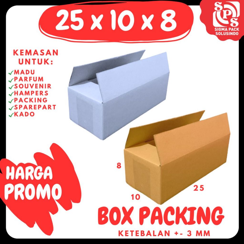 

Box 25x10x8 Packing A1 Dus Karton Kardus Kotak Kemasan Sparepart Assesoris