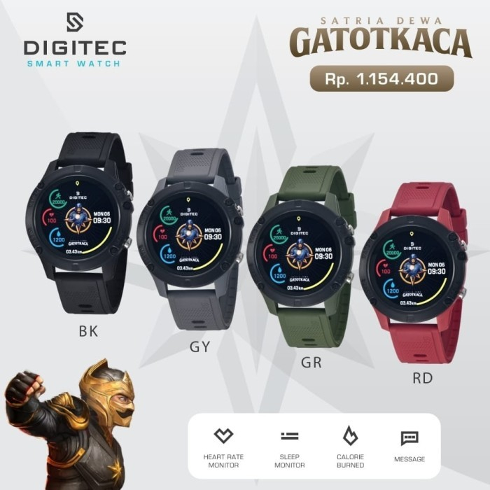 JAM TANGAN DIGITEC SMARTWATCH GATOTKACA JAM SMARTWATCH DIGITEC GATOTKACA ORIGINAL ANTI AIR Original