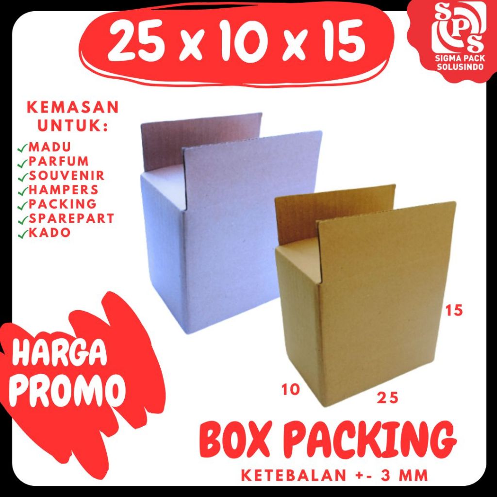 

Box 25x10x15 Kardus Kotak Dus Packing A0 Kemasan Karton Olshop Sparepart Madu Kosmetik