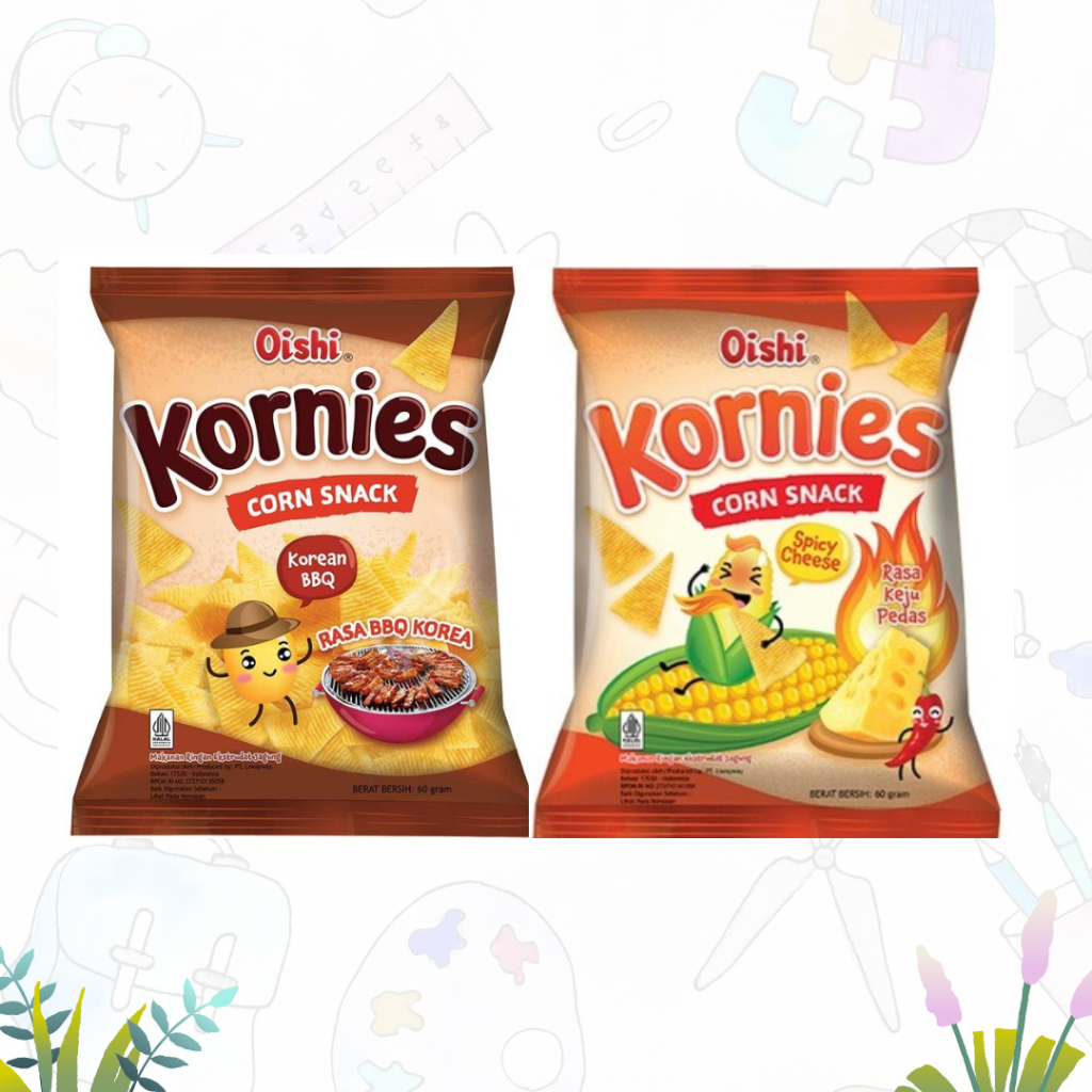 

Oishi KORNIES Keju Pedas/ BBQ korea 60gr (pcs)