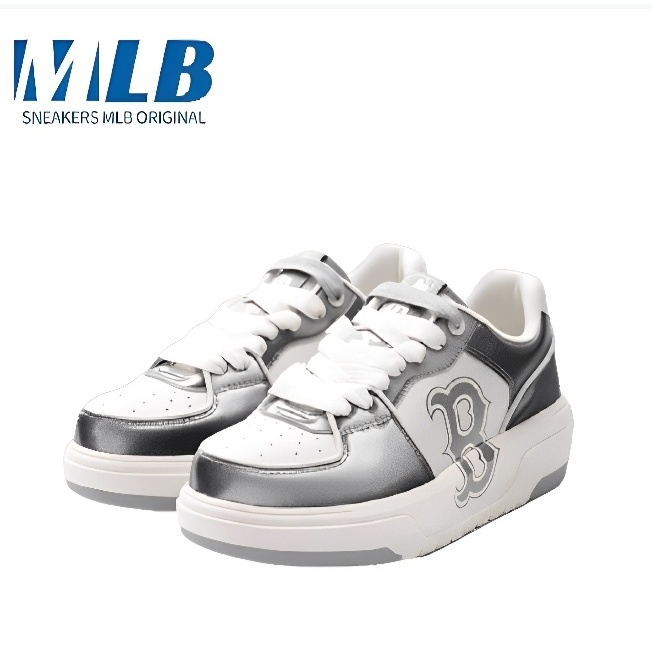 Sepatu MLB Chunky Liner Basic Boston Silver / MLB Original