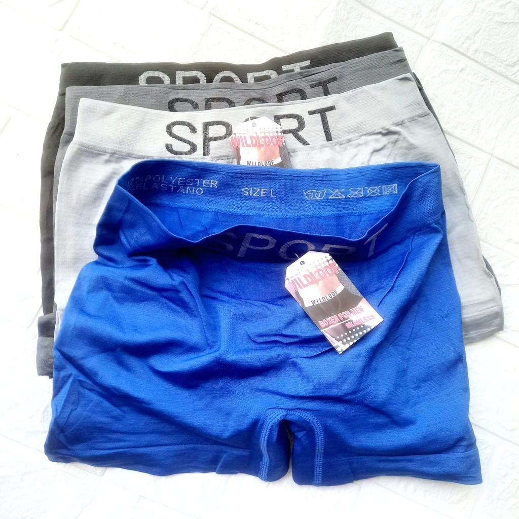 Boxer Pria Celana Dalam  Boxer Pria Sport Rajut Soft Polyester