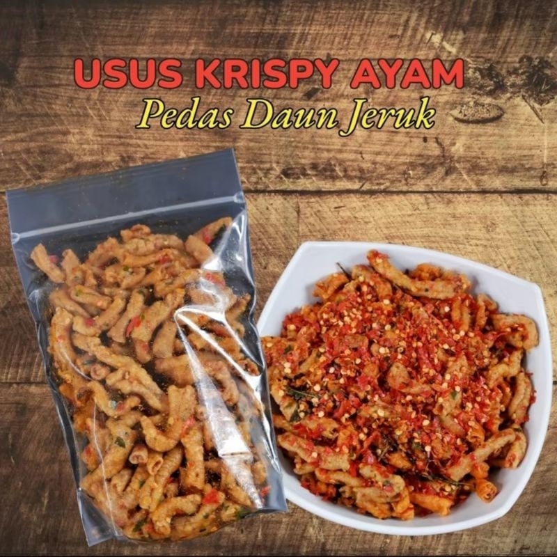 

usus ayam crispy pedas daun jeruk isi 100gr / crown snack.id