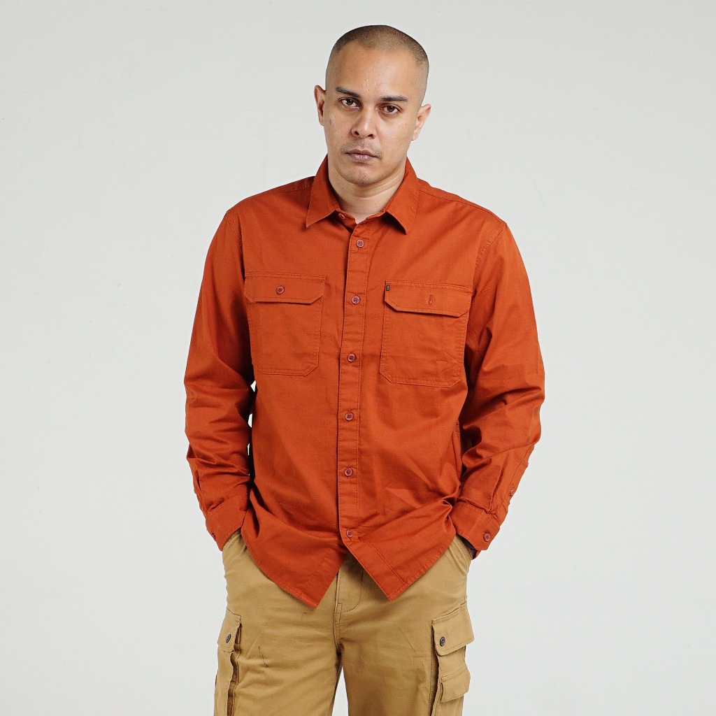 Kemeja MGEE Original - Kemeja Outdoor Lengan Panjang Original MGEE Camper 030 Orange CKRR