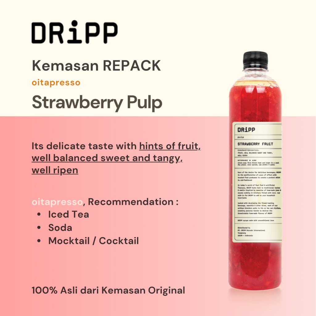 

REPACK - Dripp Strawberry Fruit Pulp [100] g
