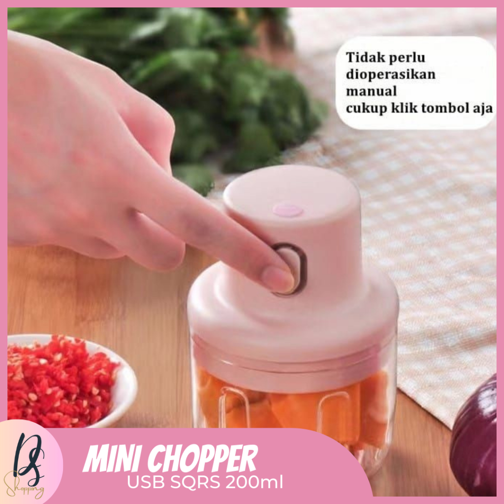 SQRS MINI CHOPPER USB 250ML / Blender Mini SQRS / Penggiling Daging SQRS