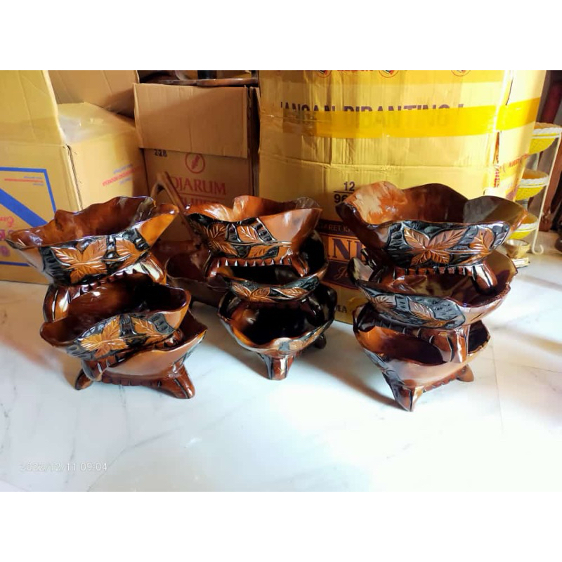 Tempat buah mangkok kayu jati/tempat buah/hiasan meja