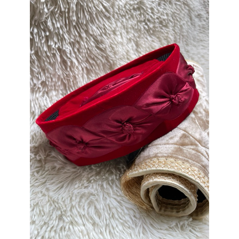 peci pita merah songkok kembang kol peci lilit merah