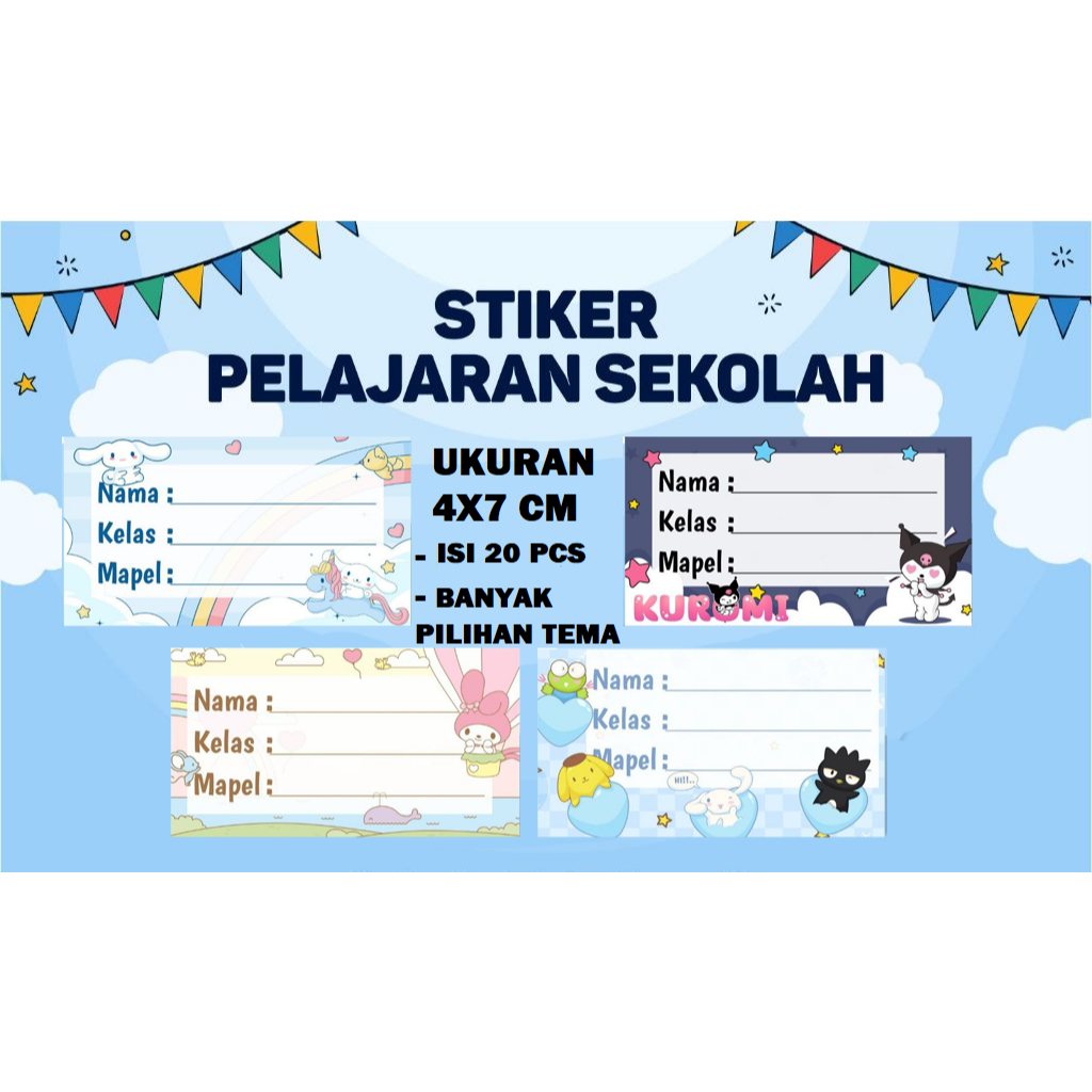 

STIKER LEBEL BUKU PELAJARAN PALING MURAH / STIKER BUKU PRLAJARAN / STIKER MATA PELAJARAN