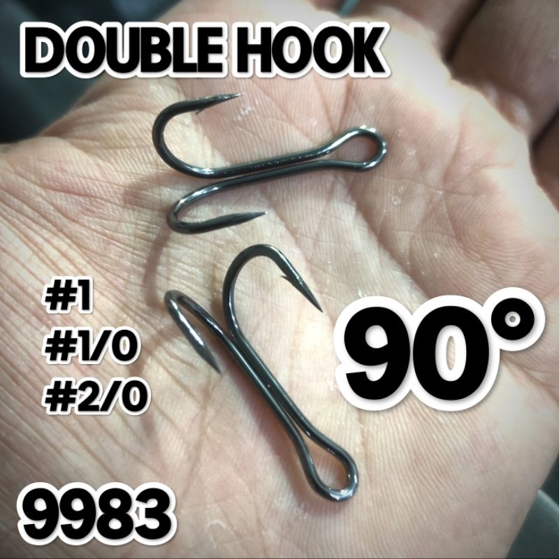 DOUBLE HOOK isi 100pcs black nickel 90 derajat kawat tebal