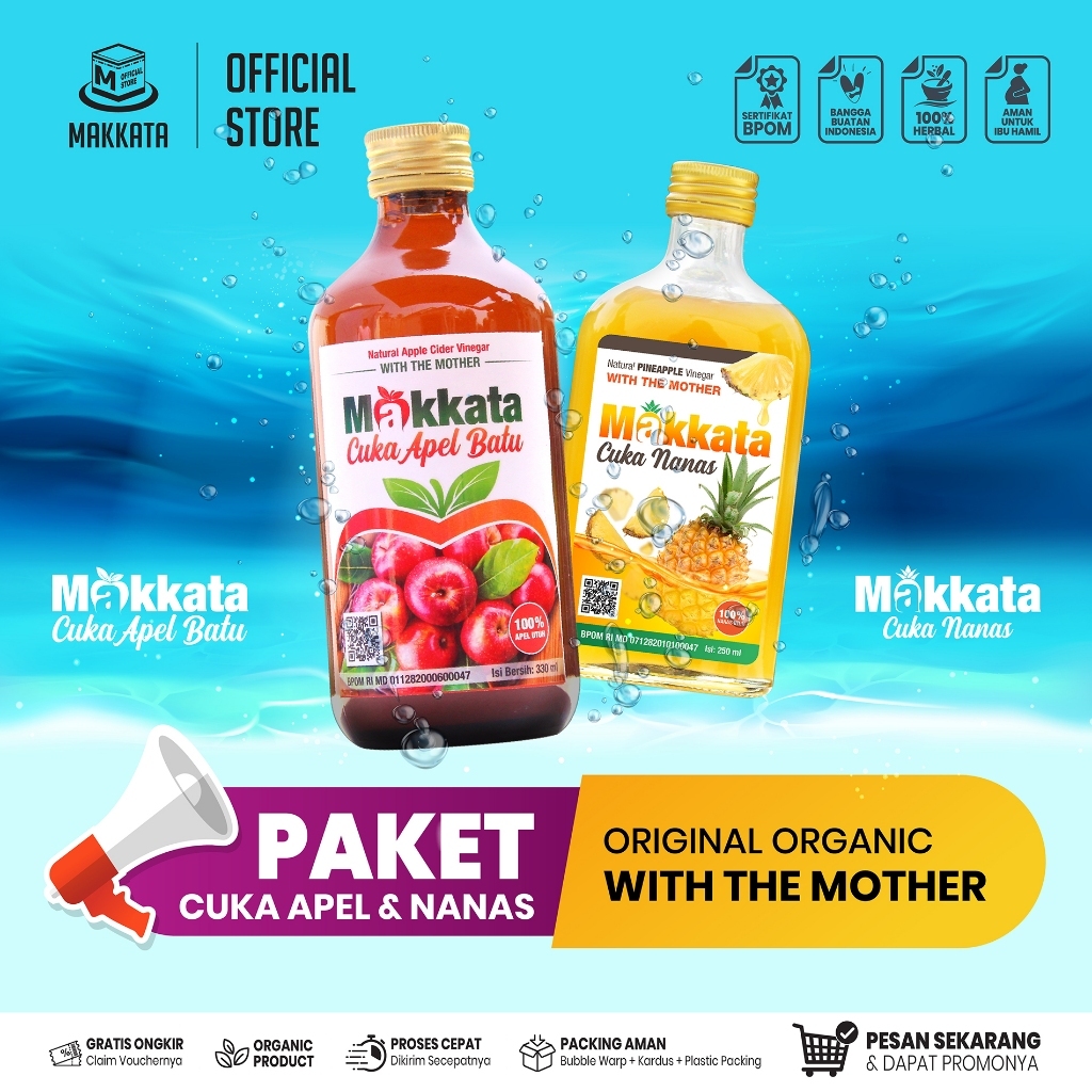 

CUKA APEL DAN NANAS Makata Original Organic With The Mother Ampuh Murni Segar Dan Membuat Sehat