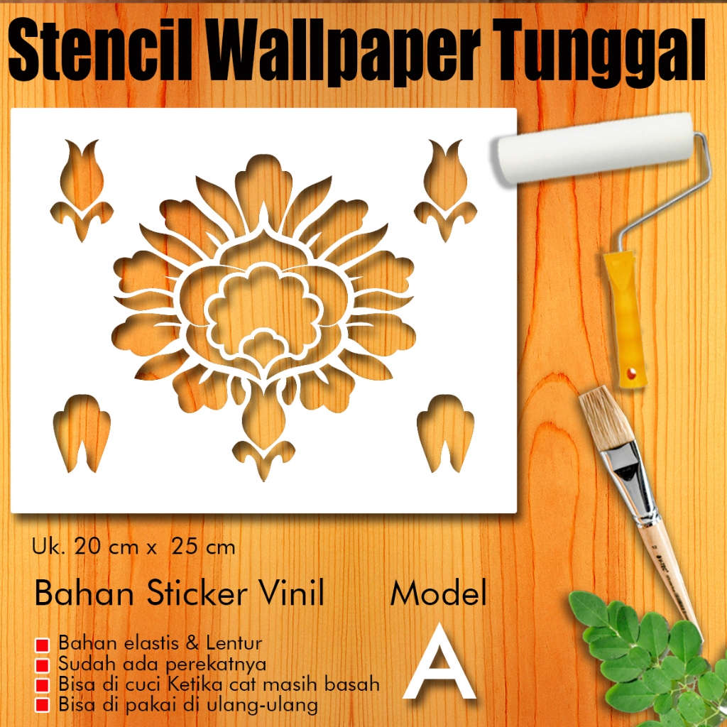 Stensil Wallpaper dinding tunggal