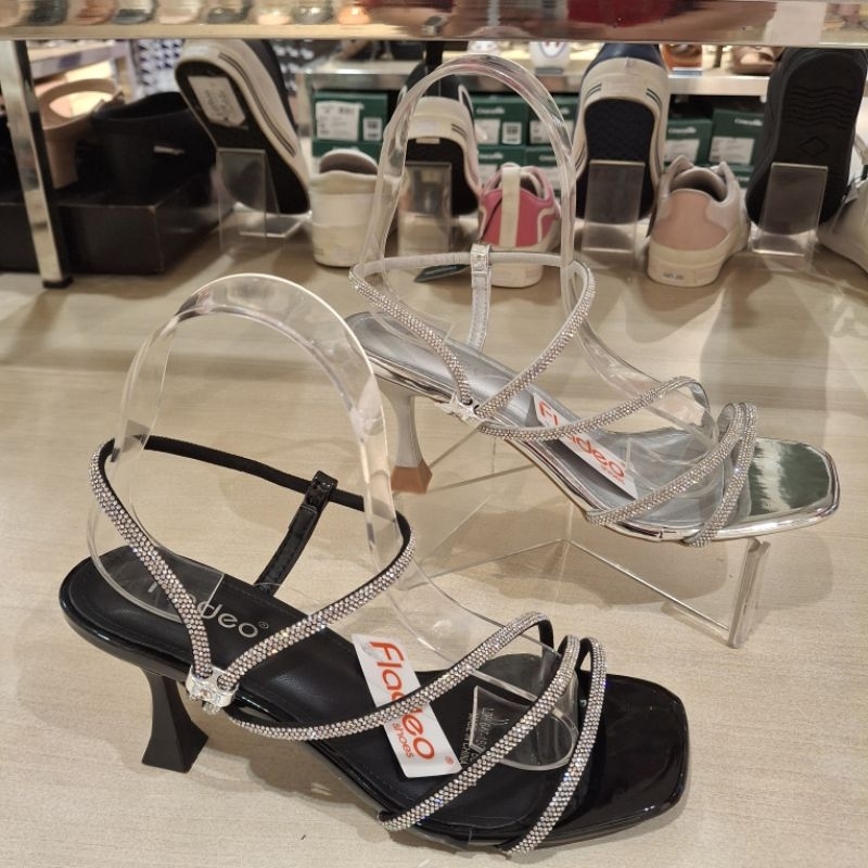 Fladeo new arrival sandal pesta heels hak 8cm wanita motif bling2 ringang empuk & ori size 36-40 (bi