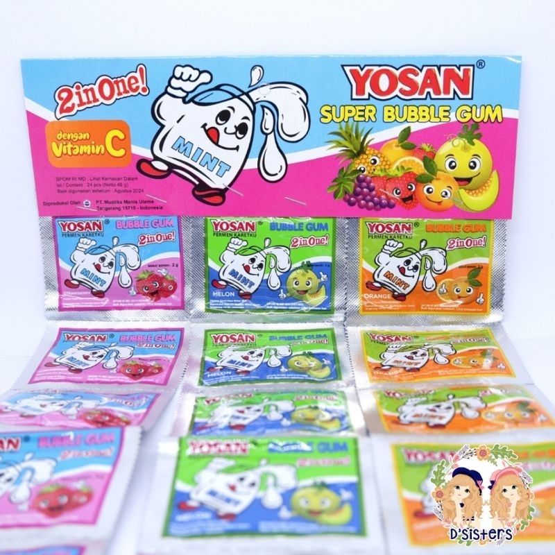 

YOSAN SUPER BUBBLE GUM ISI 24 PCS PERMEN KARET JADUL