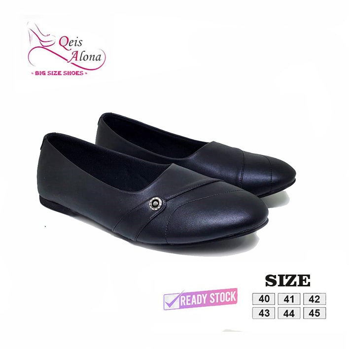 Qeis Alona Hanna | Sepatu Flat Pantofel Ukuran Jumbo | Pantofel Wanita Formal Kerja Big Size