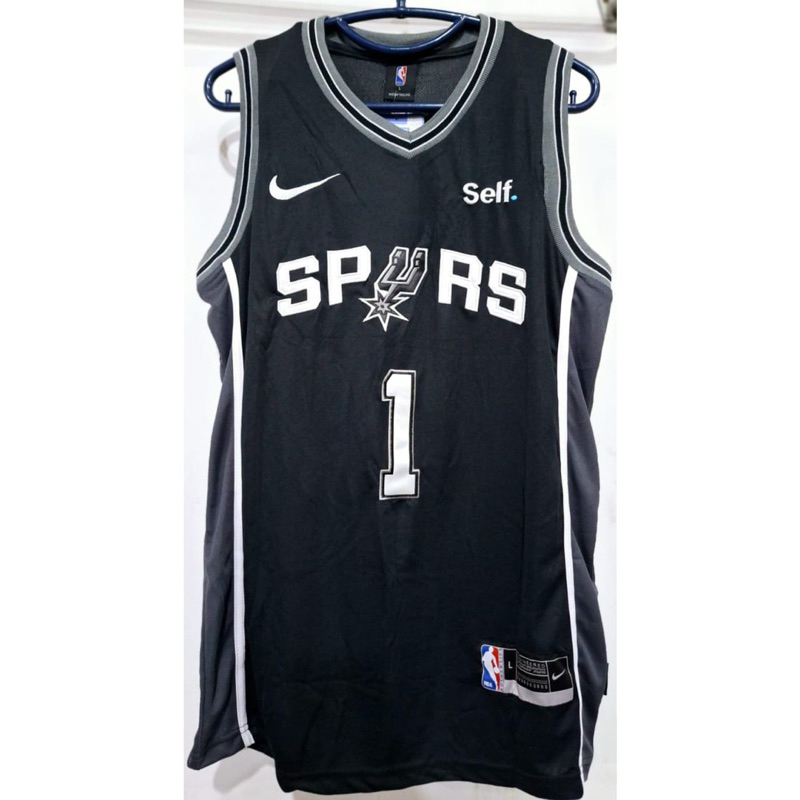 JERSEY BASKET NBA FULL BORDIR SAN ANTONIO SpURS VICTOR WEMBANYAMA GRADE ORIGINAL JERSEY BIG SIZE