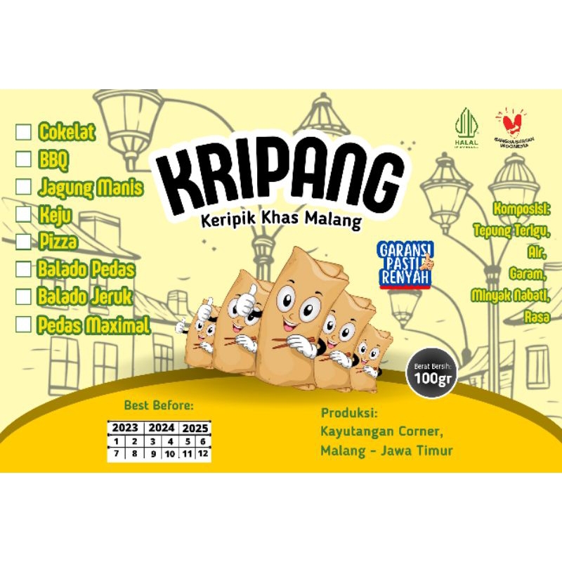 

Keripik / Kripang / Keripik Pangsit / Keripik Lumpia / Snack / Camilan / Cemilan / Makanan Ringan