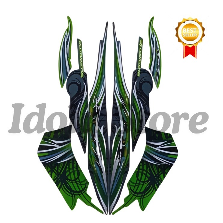 Striping Stiker List Body Motor Yamaha Mio Soul 2009 Hijau Standar List Stiker Mio Soul 2009