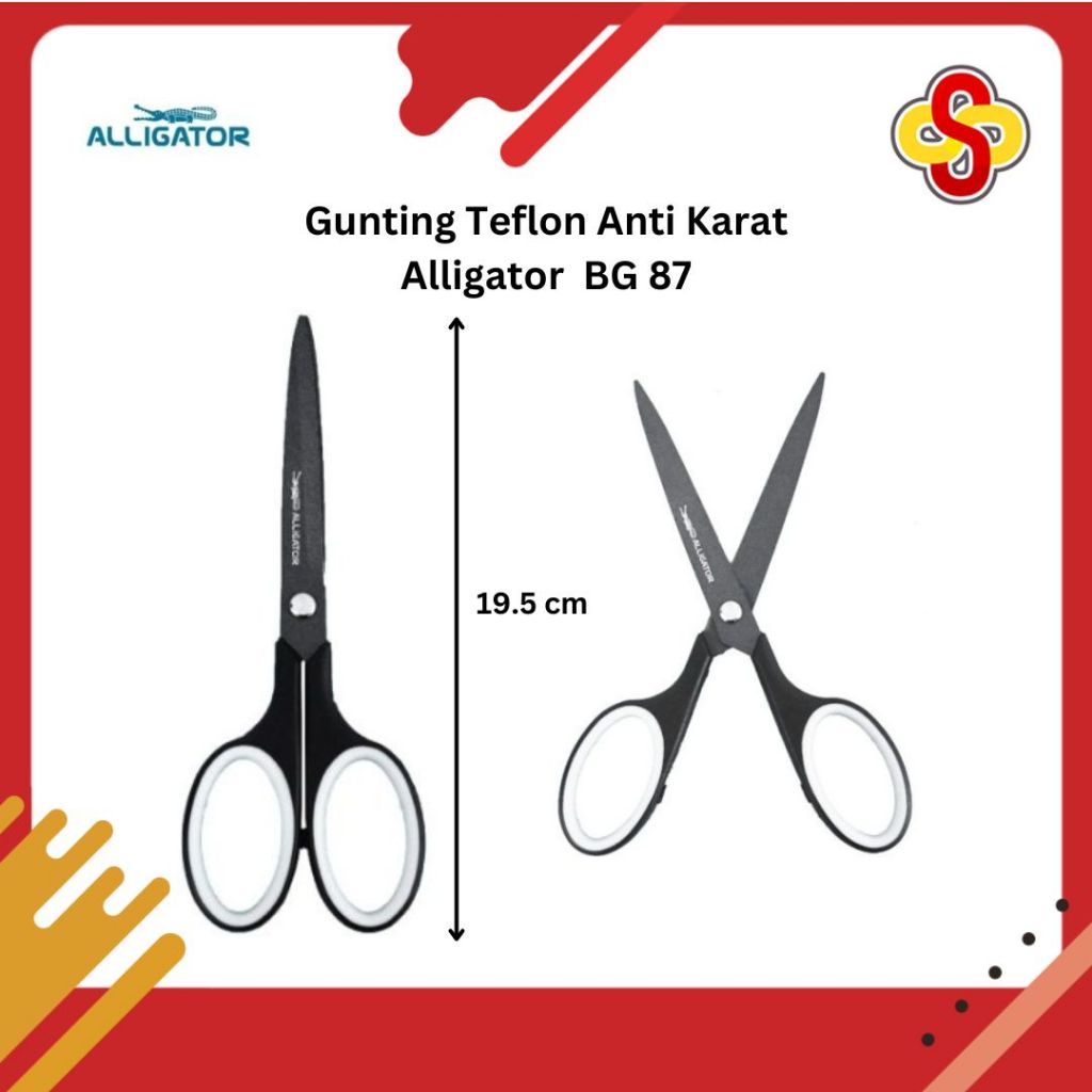 

Gunting Teflon / Gunting Dapur Anti Karat Anti Lengket Alligator BG 87
