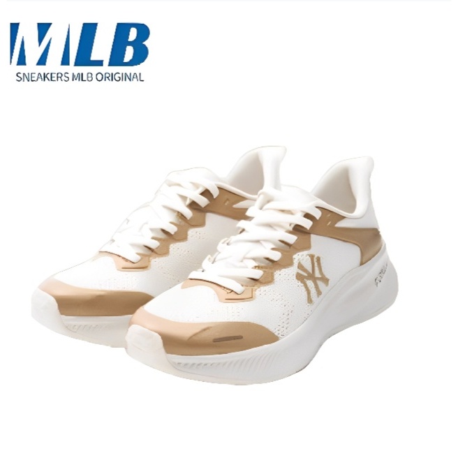 Sepatu MLB Athflow NY Yankees Sneakers Shoes White Gold / MLB Original