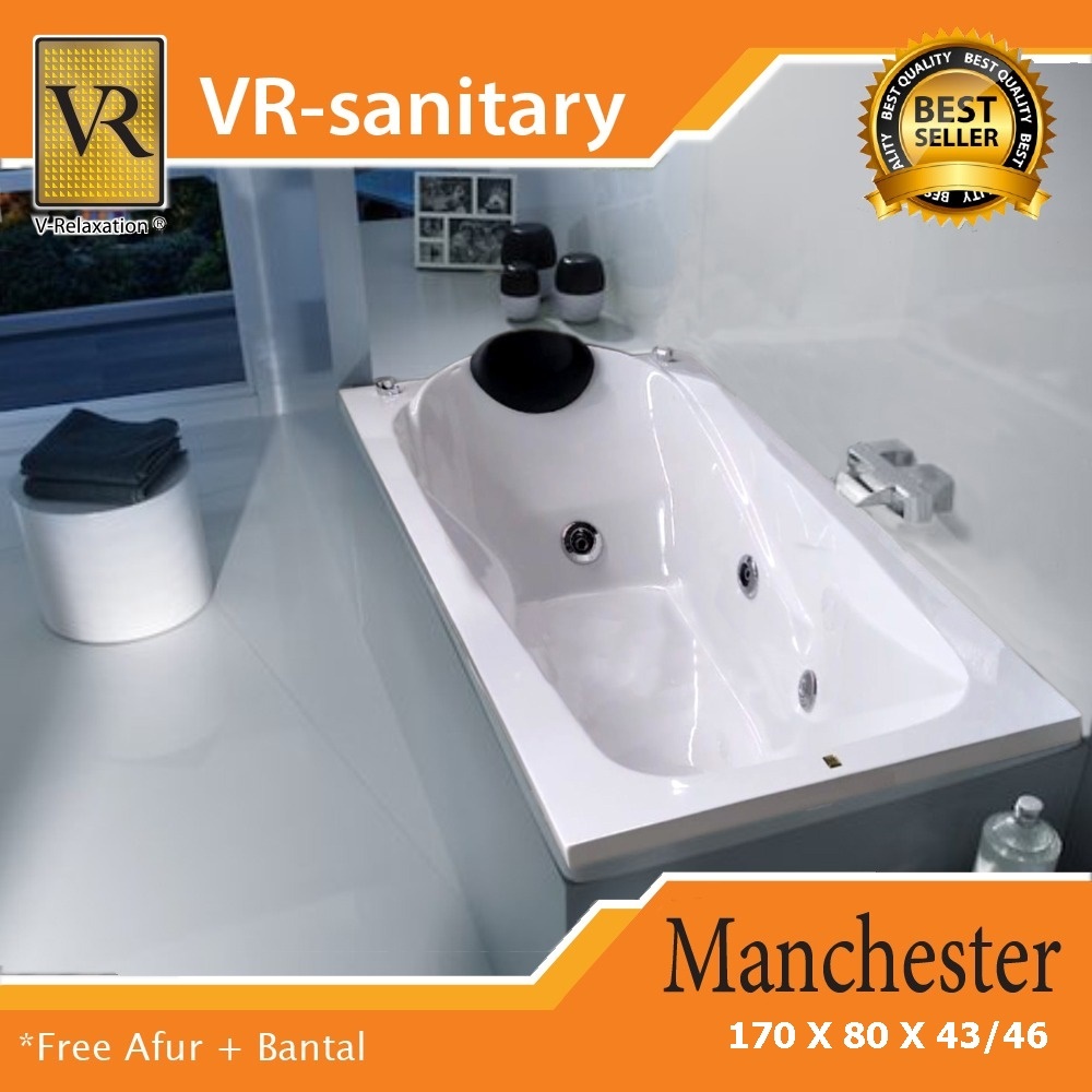 VR Bathtub Long Manchester + Whirlpool Jacuzzi