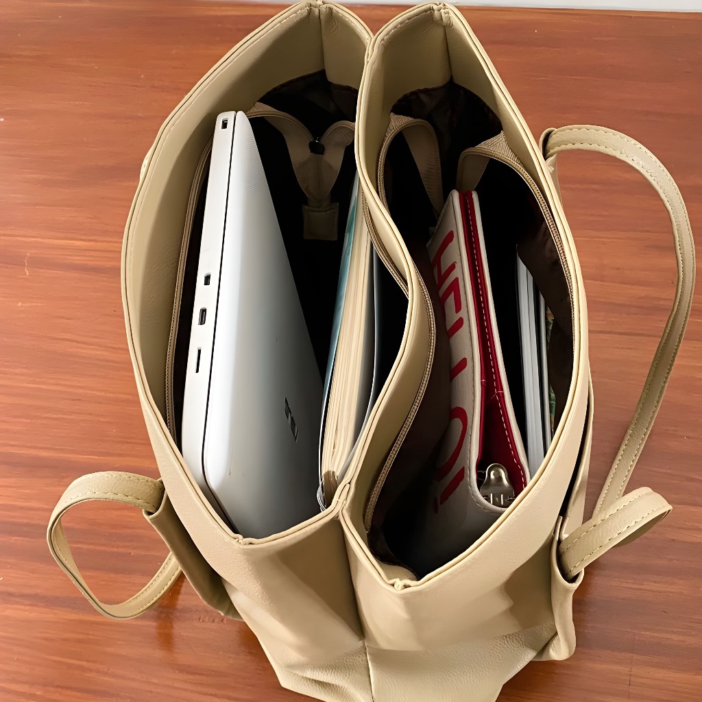 HARANS TOTEBAG Totebag Wanita Resleting Leather Totepack Multifungsi Shaliha