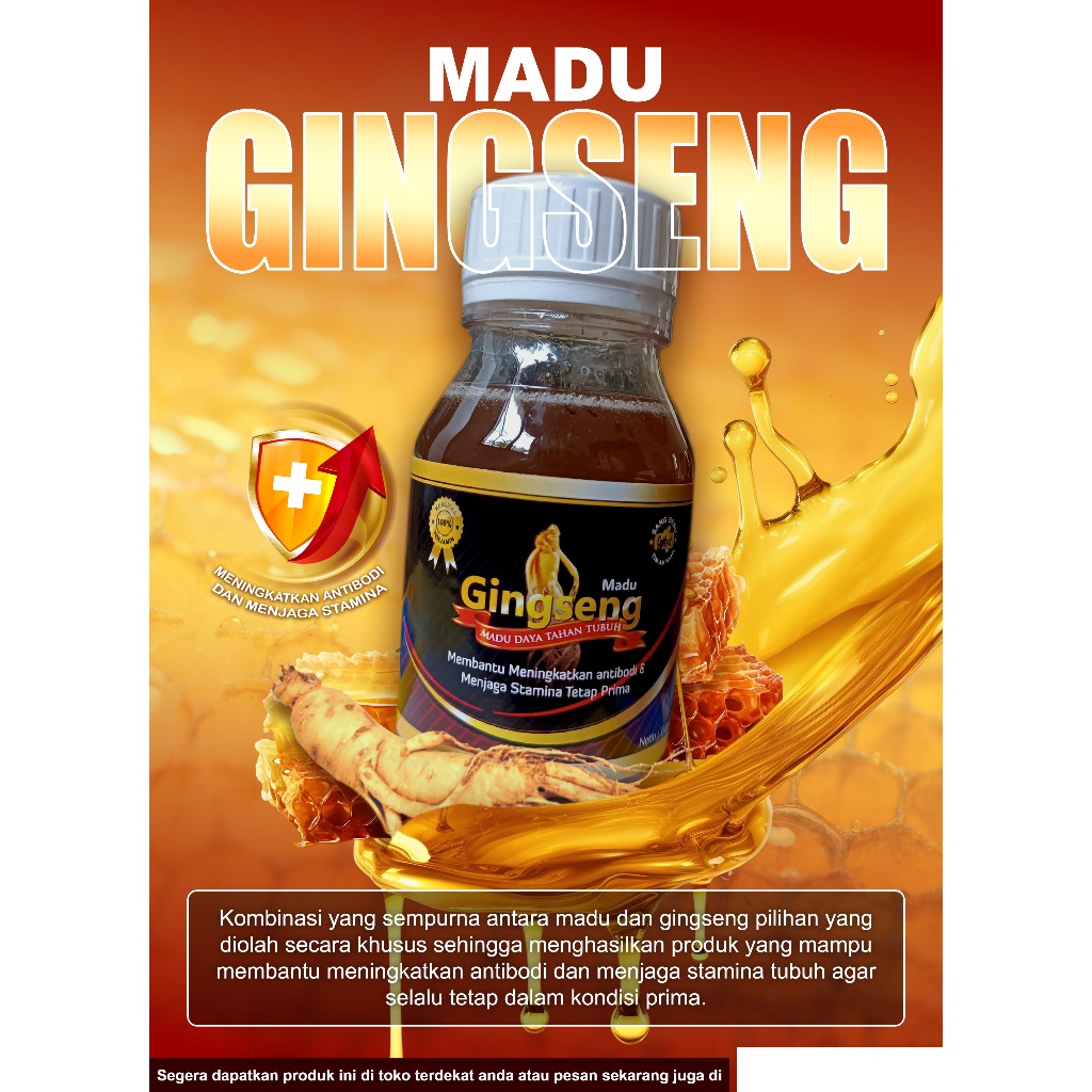 

Madu Gingseng Penambah Daya Tahan Tubuh Dewasa atau anak