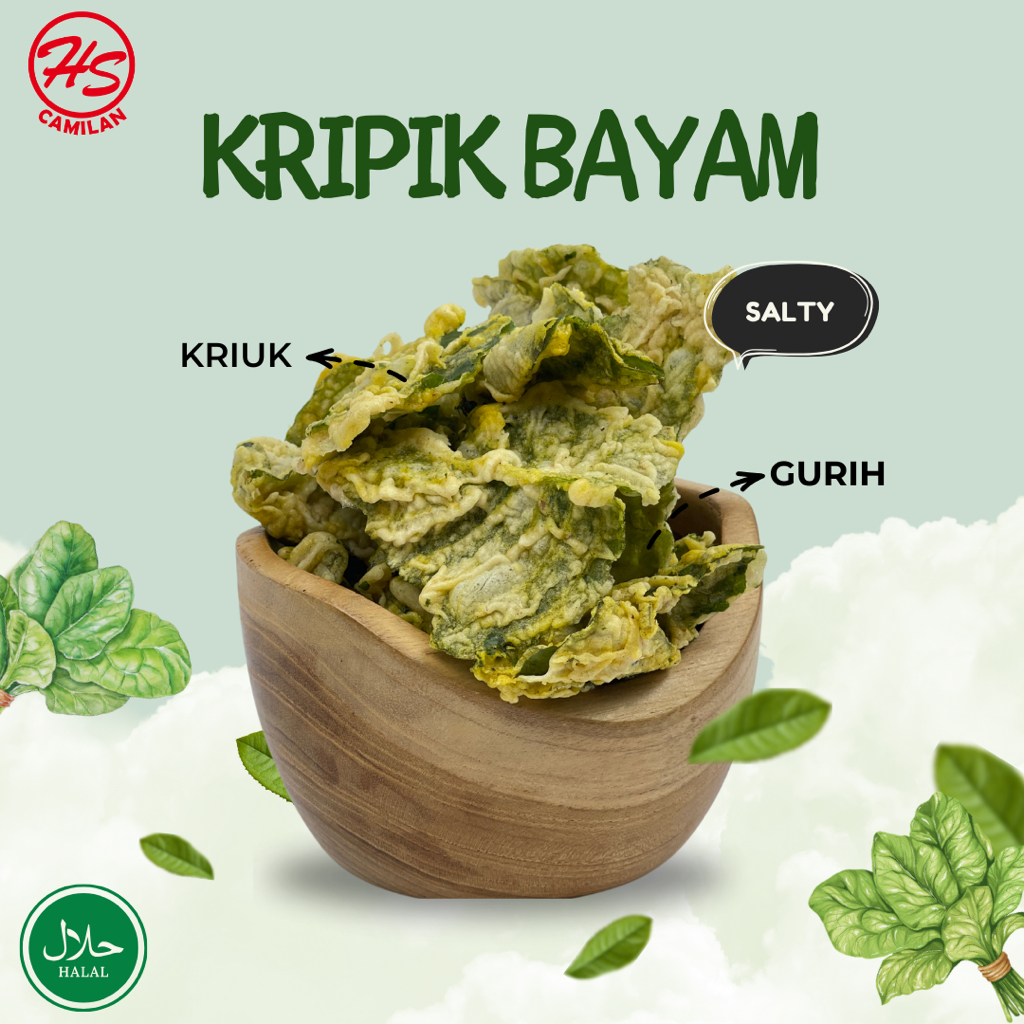 

Keripik Bayam /Kripik Bayam Renyah Original / Camilan Tidak Pedas/ camilan Murah/ Camilan 200 gram