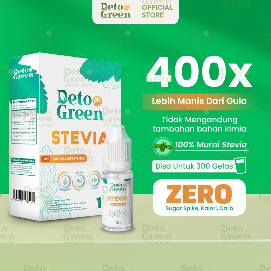 

(SPESIAL OFFER Vol. 2) DETOGREEN Stevia Paket Hemat Natural Sweetener Gula Tetes Gula Cair Alami 2 PCS