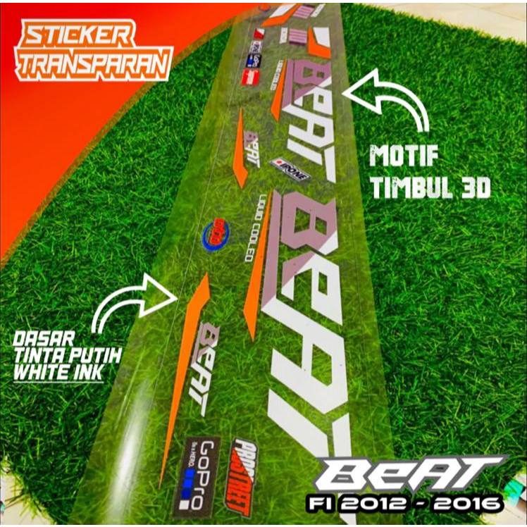 Striping Transparan Beat Fi 2012 2013 2014 2015 2016 Stiker UV Teransparan  setriping setrip sticker