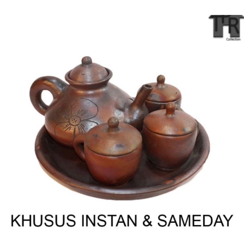 SET TEKO TANAH LIAT SATU SET POCI TANAH LIAT POCI SET TEA NATURAL ALAMI
