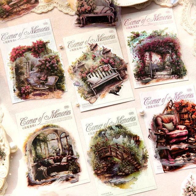 

10pcs/pack PET Stickers Corner of Memory Series Romantic