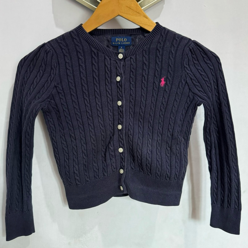 Cardigan Polo Ralph Lauren Cable Kepang Navy Preloved