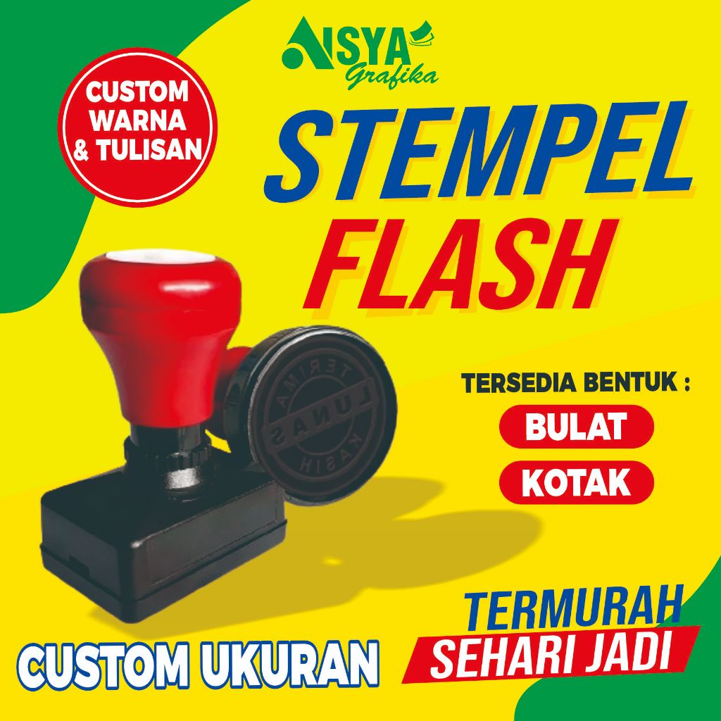 

STEMPEL FLASH CUSTOM / Stempel tinta / stempel nota / stempel custom / stempel ukuran custom