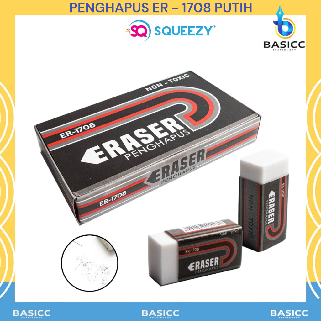 

Squeezy Penghapus Eraser Kecil ER-1708 Putih | @ 1 Kotak=40 Pcs