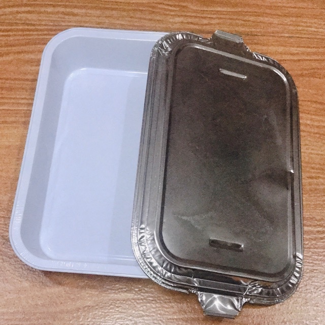 AX-350 (10pcs) Alutray Persegi Panjang Tutup Foil Alumunium foil cup persegi panjang (Citra rasa)