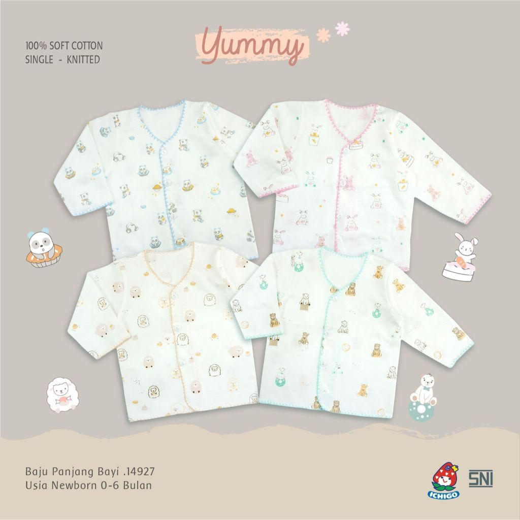 Ichigo Setelan Kancing Depan Baju Panjang - Celana Panjang (Newborn)