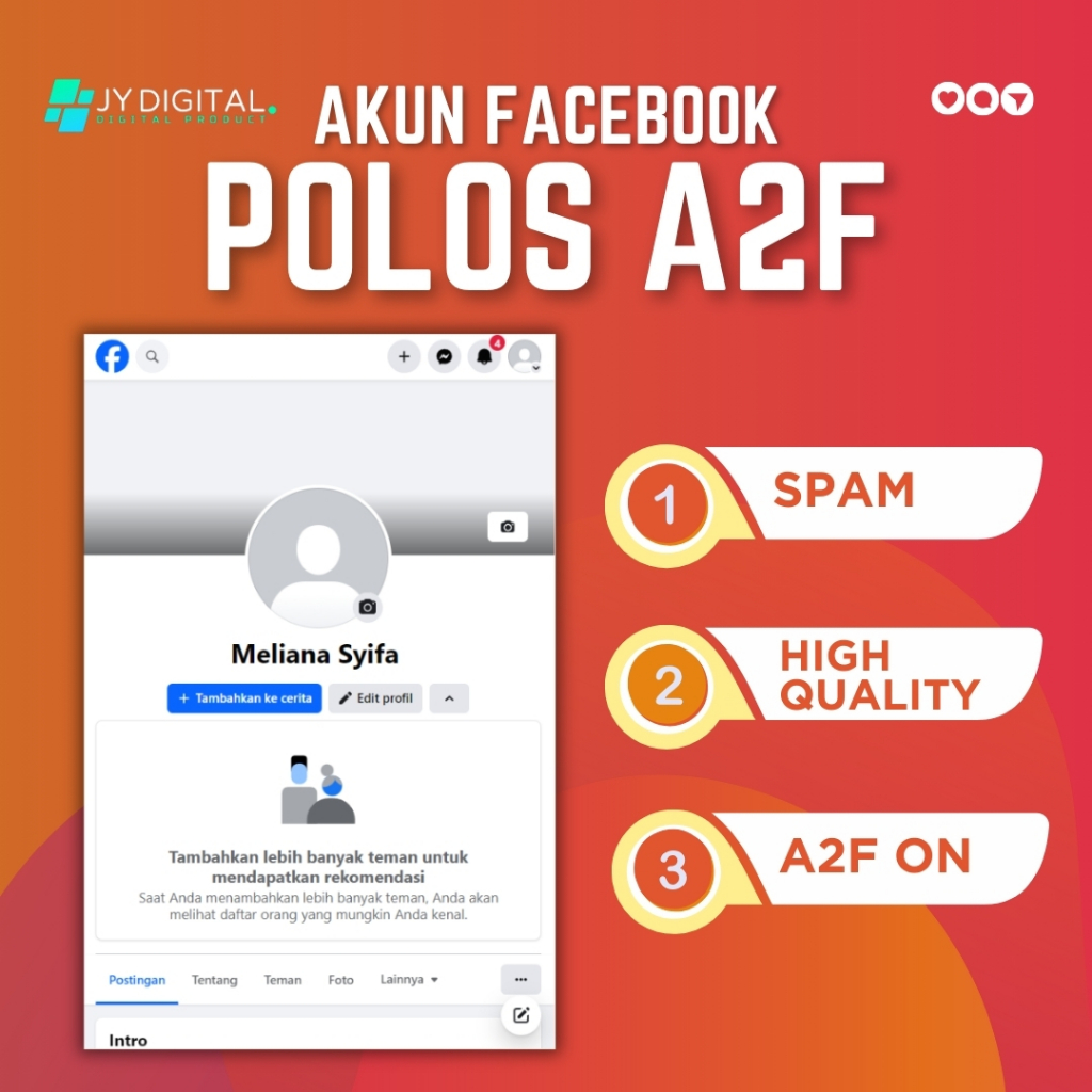 Akun Facebook Polos On A2F Bergaransi