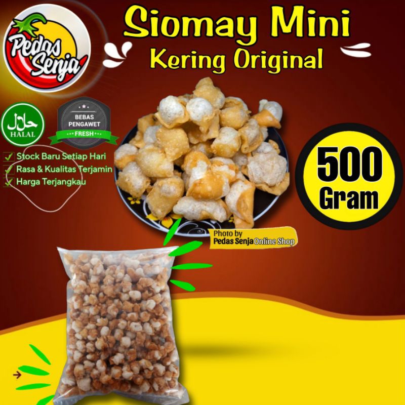 

Siomay Mini Kering Original khas Cianjur 500 gram - Pangsit Goreng topping mie baso aci cuankie