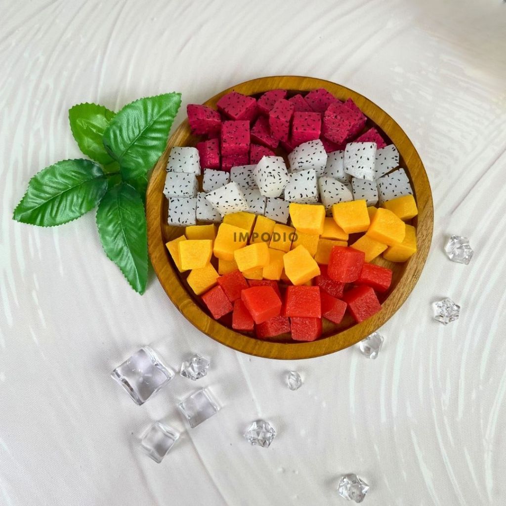 IMPODIO Buah Potong artificial-Buah Naga Mangga Semangka Dekorasi buah potong palsu - Fake Fruits Pr