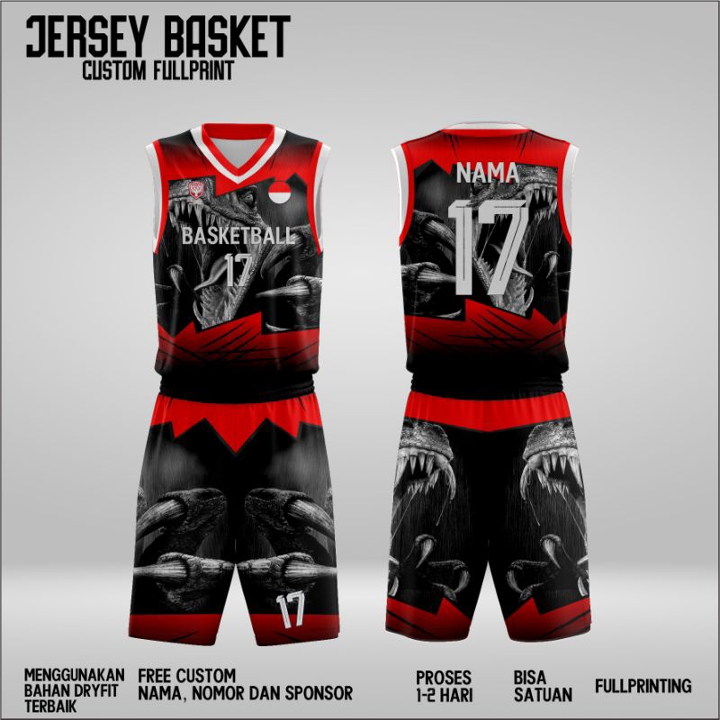 JERSEY BASKET FULL PRINTING, CUSTOM DESAIN