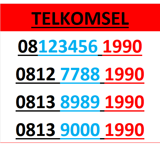 Nomor cantik telkomsel 4G 5G seri tahun 1990 r5000