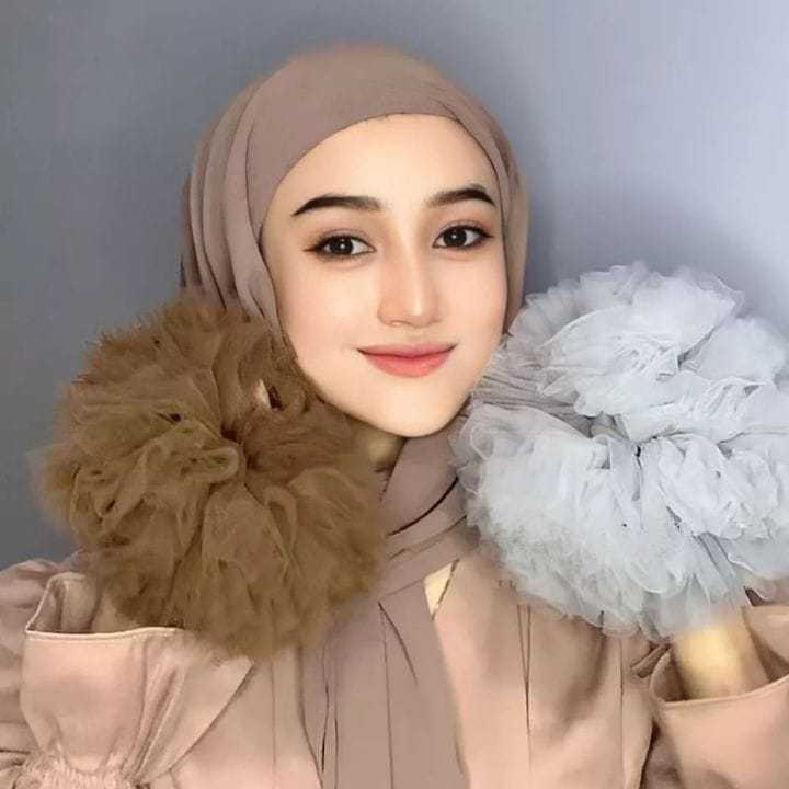 scrunchie tile/cepol tile ikat rambut hijab jumbo premium