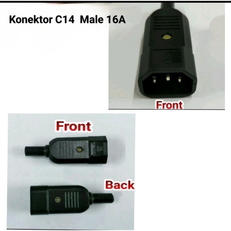 Connector C14 Male - 16 Ampere (Socket C14 Male)