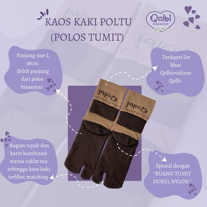 Kaos kaki Qolbi polos tumit