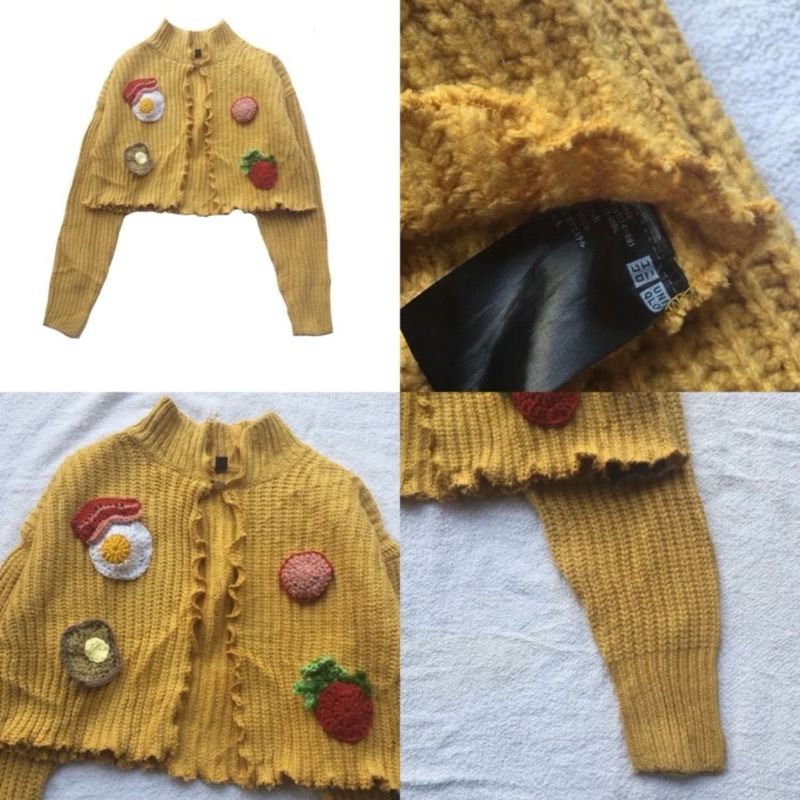 Cardigan knitwear premium uniqlo rajut crop tebal