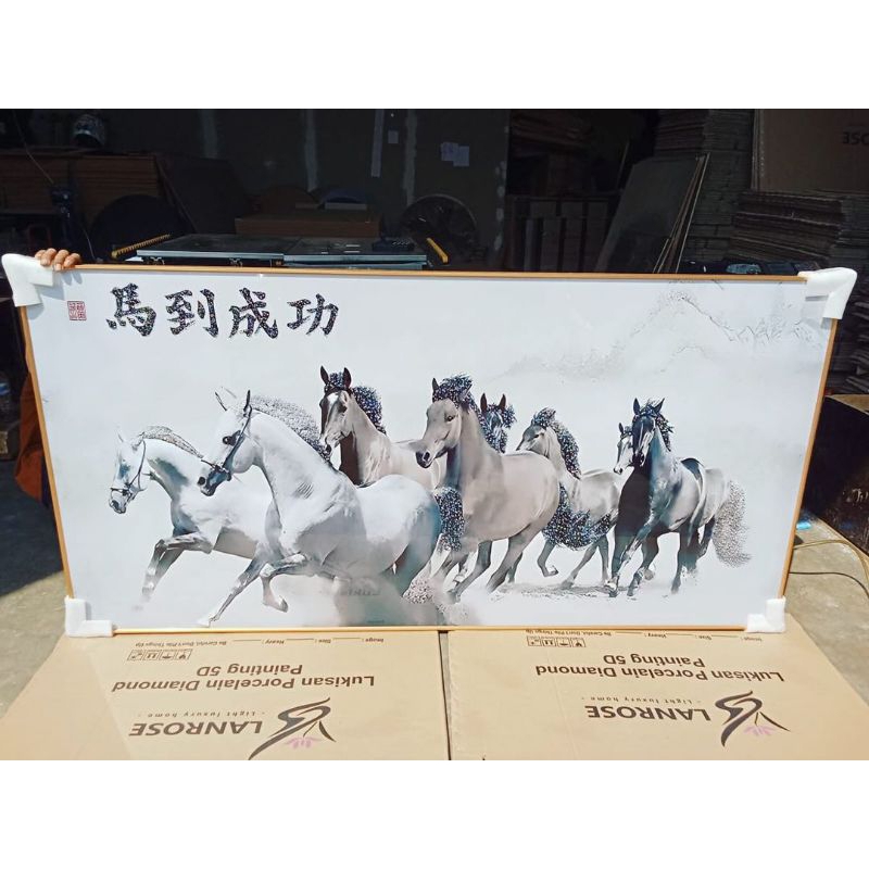 lukisan Porcelain Diamond 5d lukisan gambar kuda