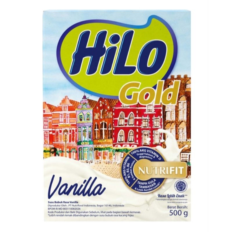 

hilo gold vanilla susu tinggi kalsium 500 gram