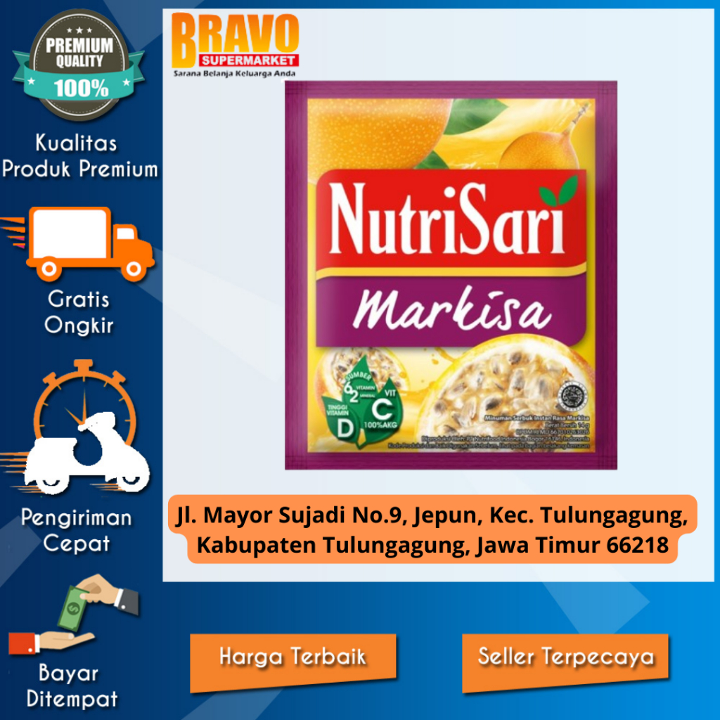 

Bravo Supermarket Tulungagung - NutriSari Markisa 10 Sachet - Minuman Buah Vitamin C